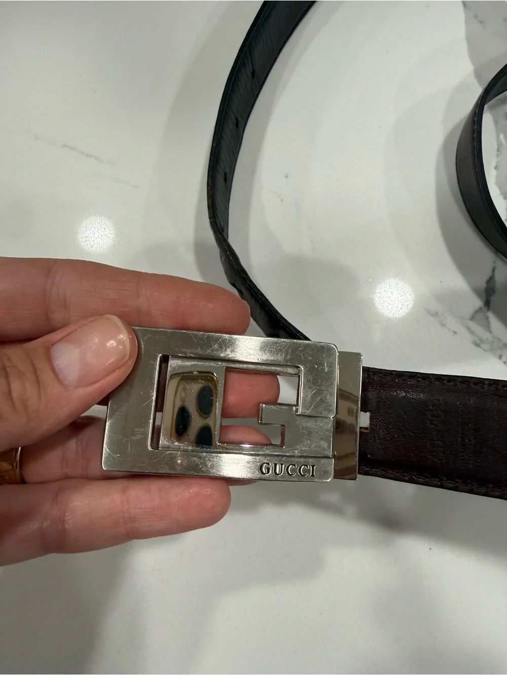 Gucci Brown/Black Reversible Leather Belt Men’s Size 40